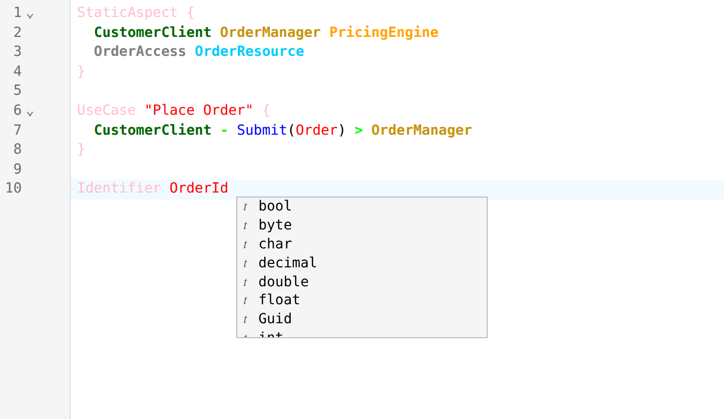 Primitive types after an Identifier name